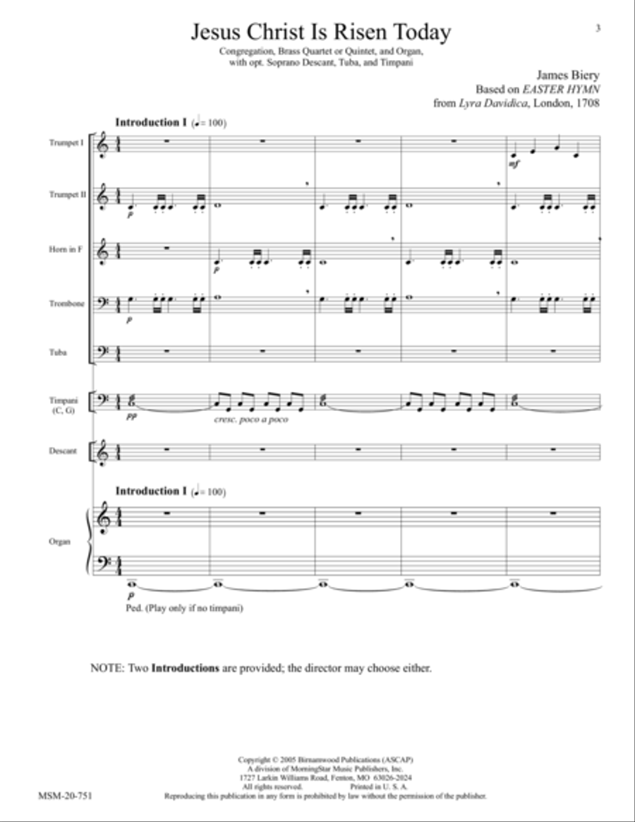Jesus Christ is Risen Today (Easter Hymn) Choir scores gallery preview page 1
