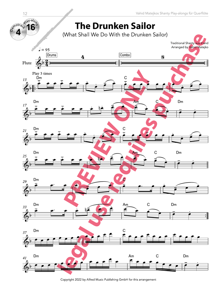 Shanty Play-Alongs für Querflöte Flute scores gallery preview page 5