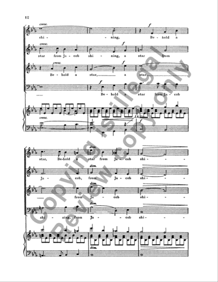 Behold a Star from Jacob Shining 4-Part scores gallery preview page 30