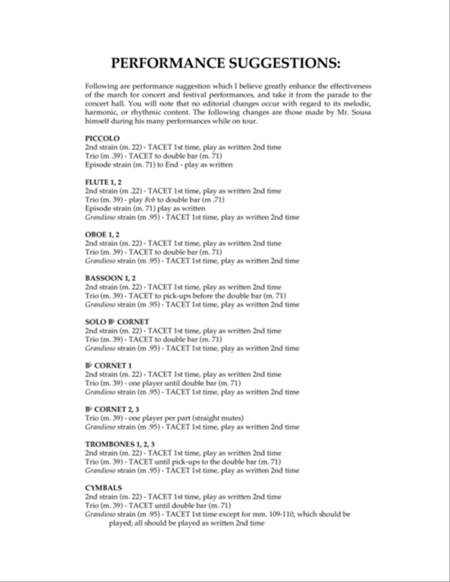The Stars and Stripes Forever - Conductor Score (Full Score) Concert Band scores gallery preview page 3