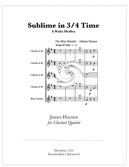 Sublime in 3/4 Time for Clarinet Quintet image number null