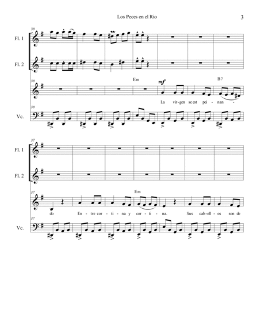 Los Peces en el Rio Small Ensemble scores gallery preview page 6