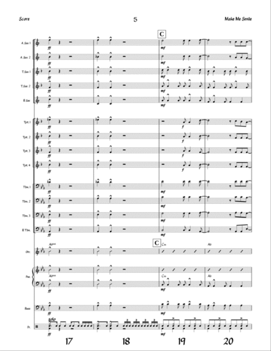 Make Me Smile Jazz Ensemble scores gallery preview page 5