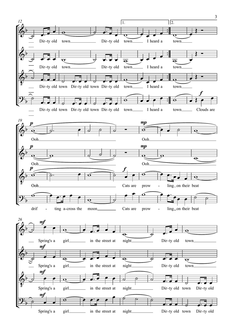 Dirty Old Town 4-Part scores gallery preview page 3