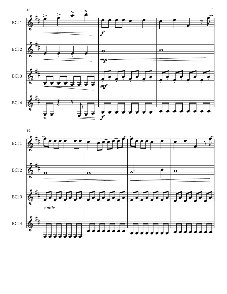 Good Luck, Babe! Good Luck, Babe! Clarinet Quartet scores gallery preview page 4