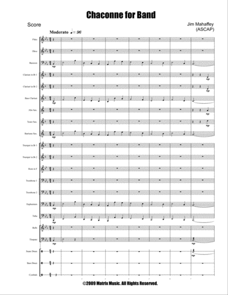 Chaconne for Band Chaconne for Band Concert Band scores gallery preview page 2