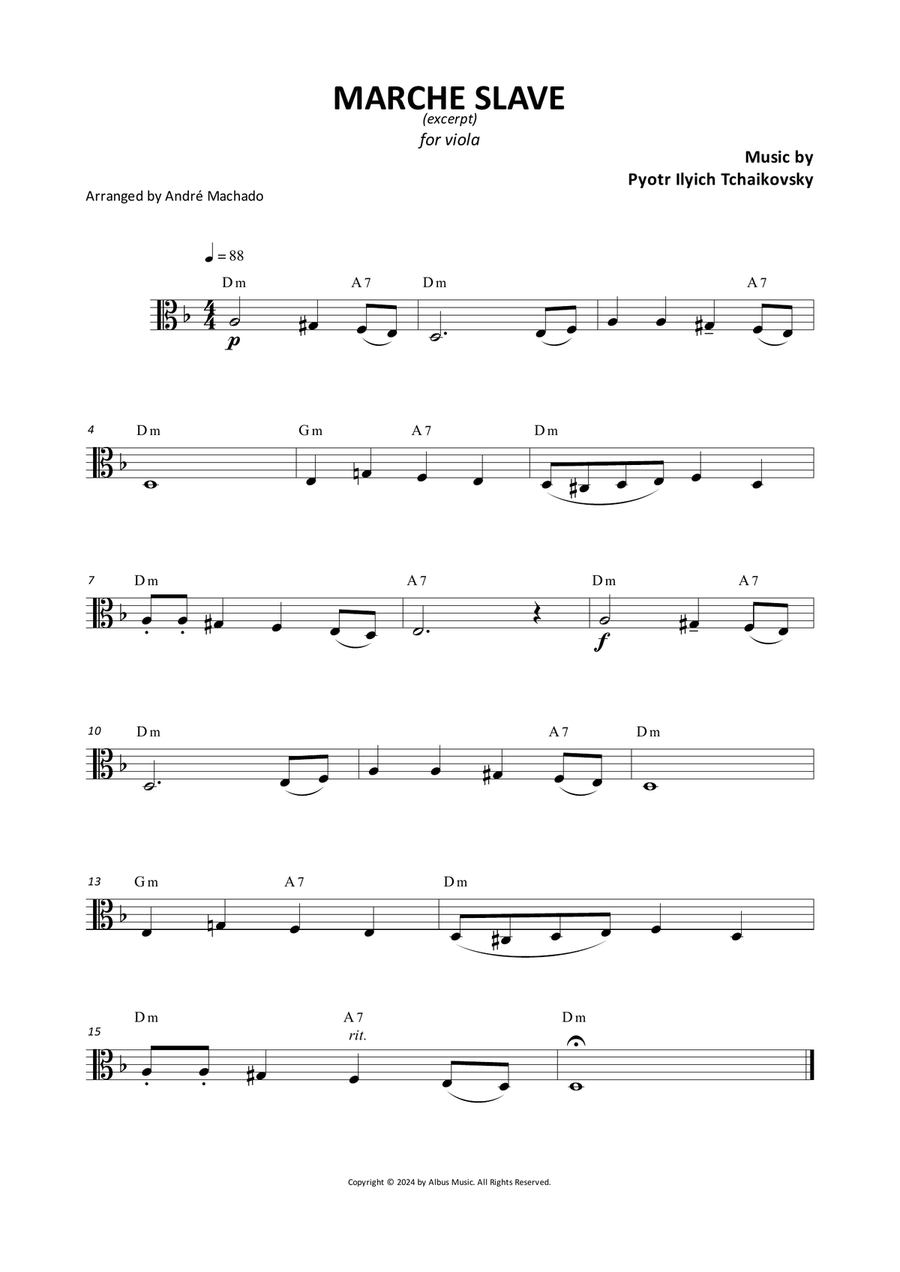 Marche Slave Viola Solo scores gallery preview page 1