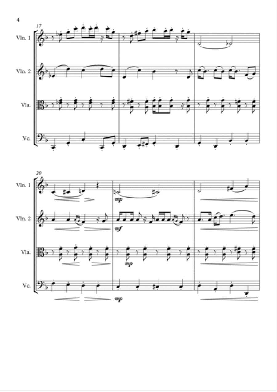 Tie A Yellow Ribbon Round The Ole Oak Tree String Quartet scores gallery preview page 4