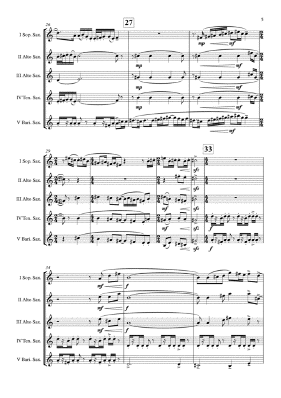 Bugler's Dream (Olympic Fanfare) Saxophone Quintet scores gallery preview page 6