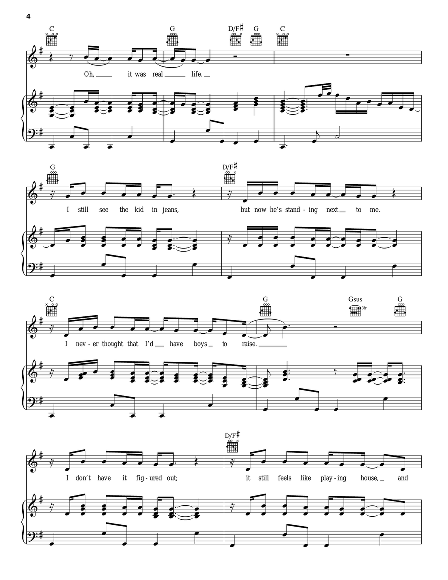 Real Life Real Life Piano, Vocal, Guitar scores gallery preview page 4