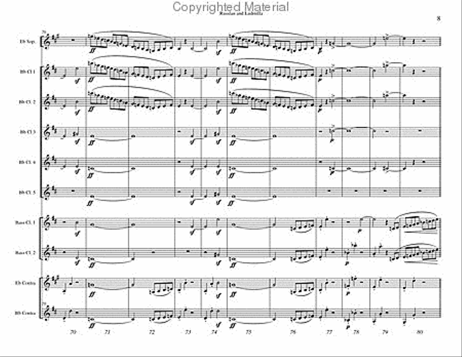 Russlan and Ludmilla Overture Clarinet Choir scores gallery preview page 9