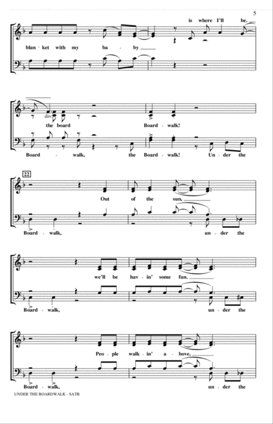 Under The Boardwalk (arr. Mark Brymer) 4-Part scores gallery preview page 3