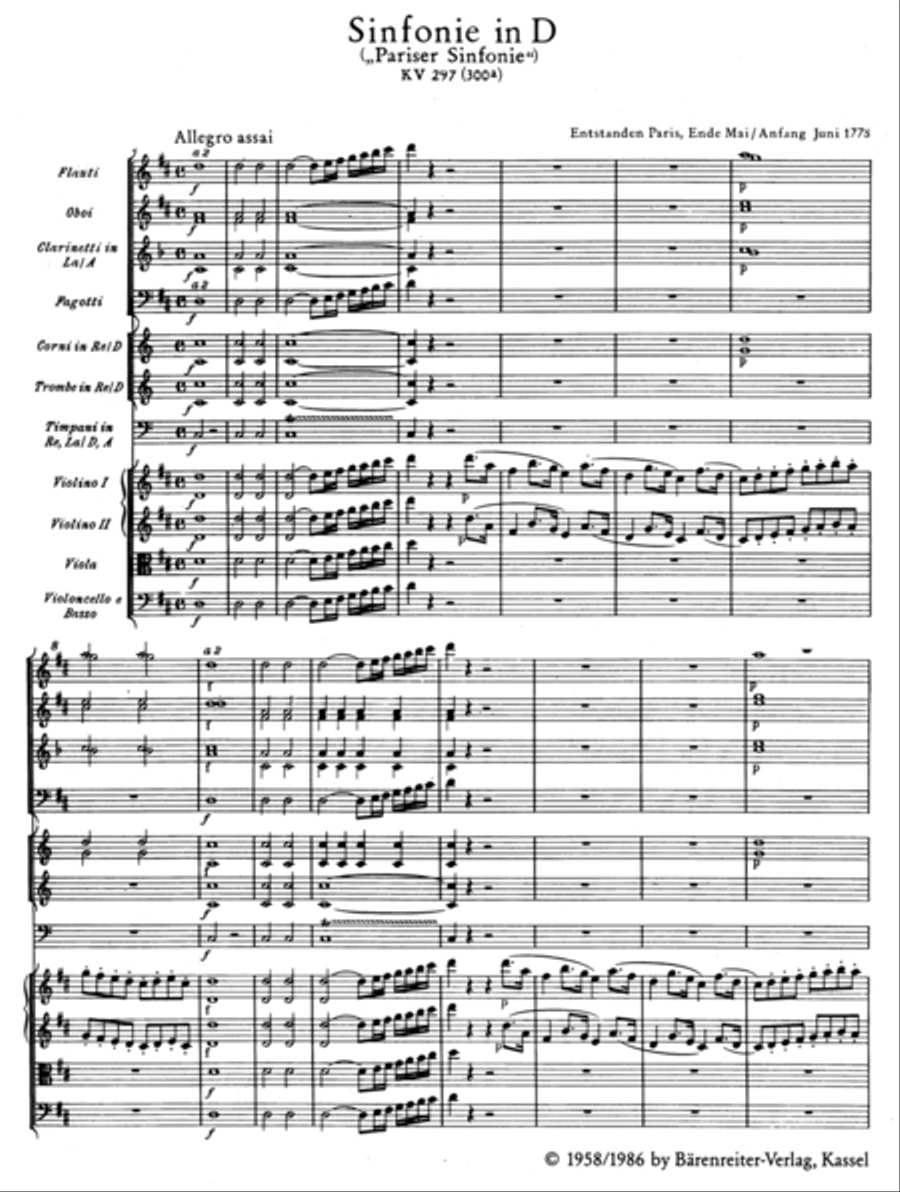 Symphony No. 31 D major KV 297 (300a) 'Paris Symphony' Orchestra scores gallery preview page 2
