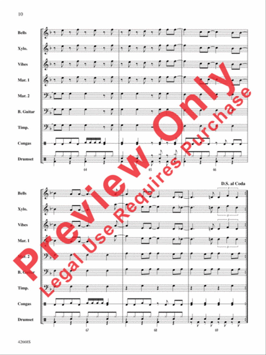 Locked Out of Heaven Percussion Ensemble scores gallery preview page 11