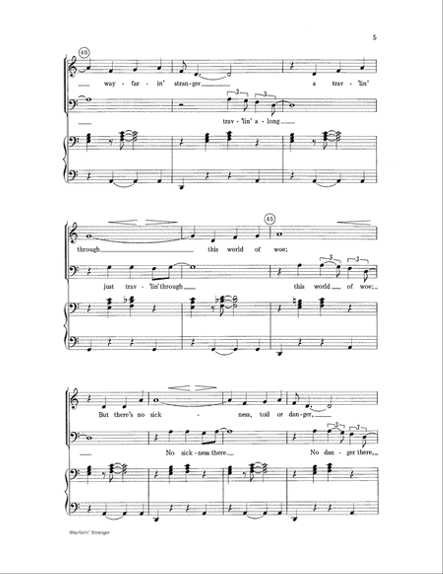 Wayfarin' Stranger 4-Part scores gallery preview page 5