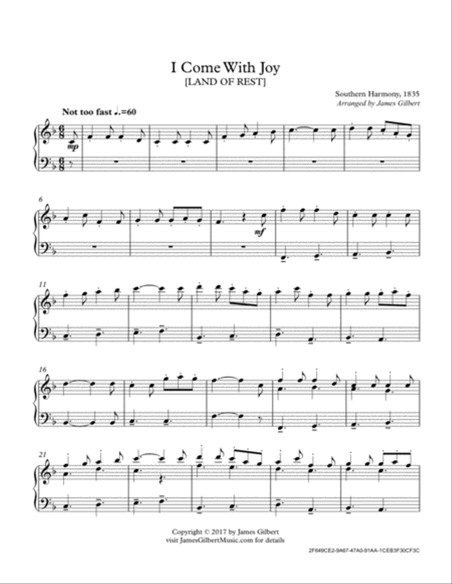 I Come With Joy I Come With Joy Piano Solo scores gallery preview page 2