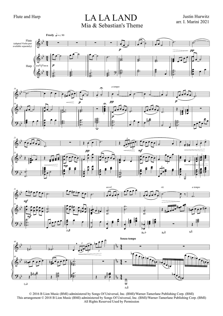 Mia & Sebastian's Theme Flute scores gallery preview page 2