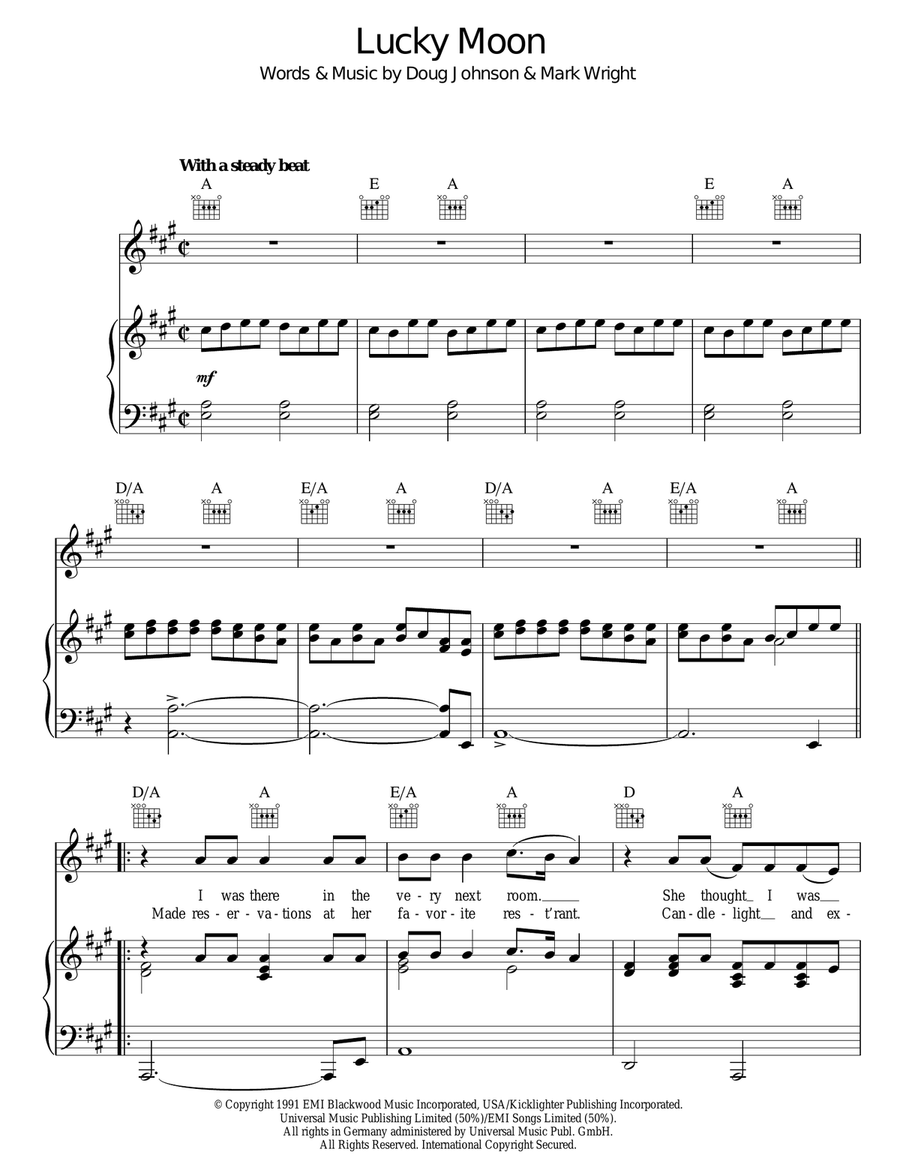 Lucky Moon Lucky Moon Guitar scores gallery preview page 1