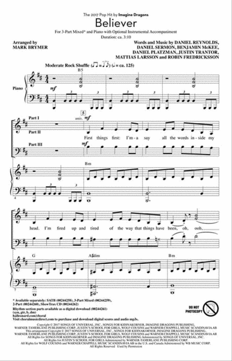 Believer Believer 3-Part scores gallery preview page 2