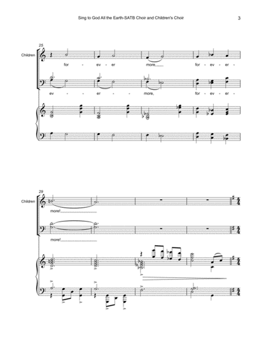 Choral - "Sing to God All the Earth" SATB with Children's Melody Part