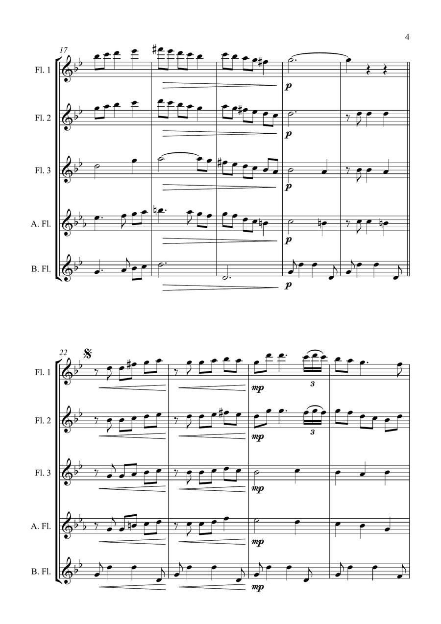 God Rest Ye Merry Gentlemen - Flute Choir/Quintet Flute Choir scores gallery preview page 5