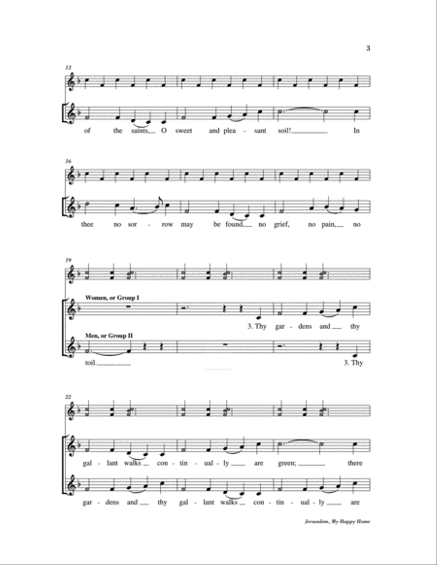 Jerusalem, My Happy Home Jerusalem, My Happy Home 3-Part scores gallery preview page 3