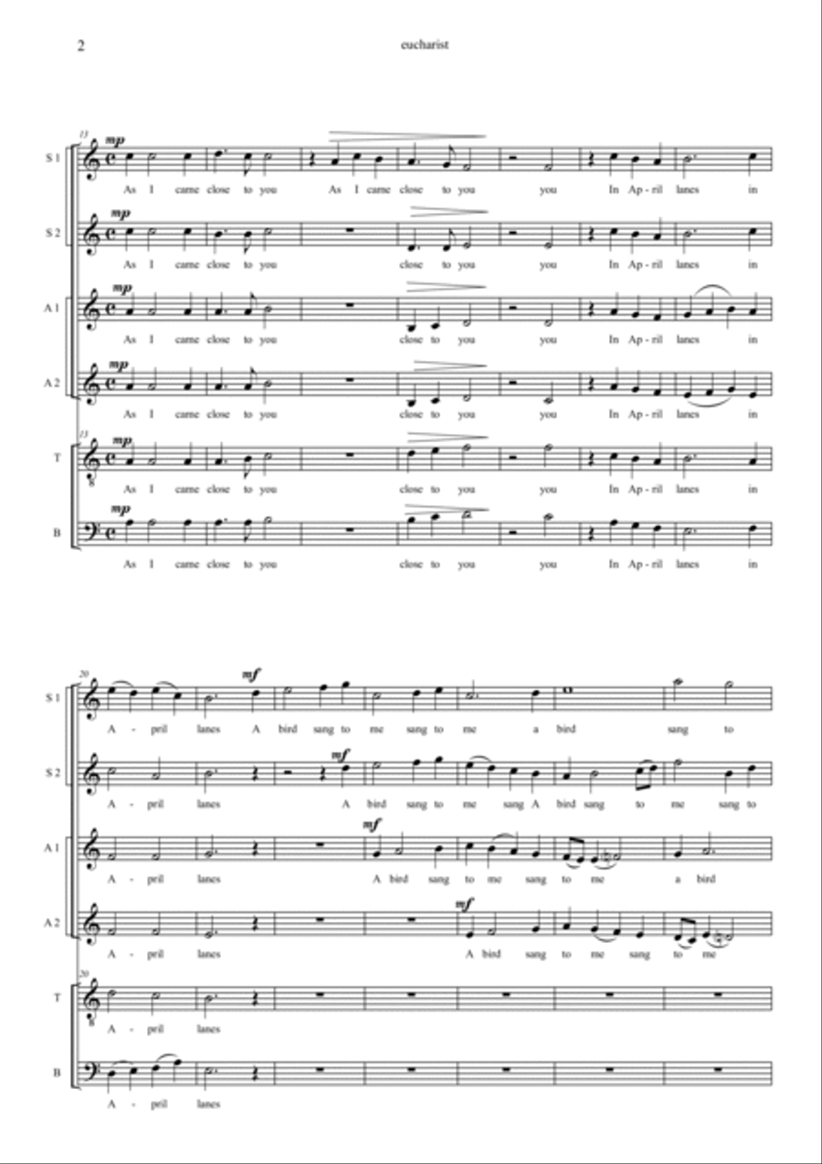 Eucharist Eucharist Divisi scores gallery preview page 2