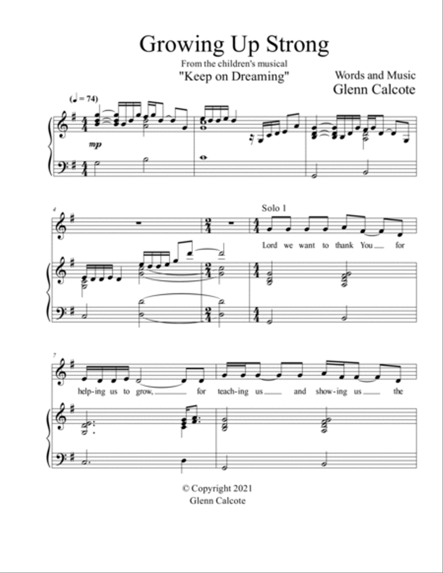Growing Up Strong Growing Up Strong Unison Choir scores gallery preview page 2