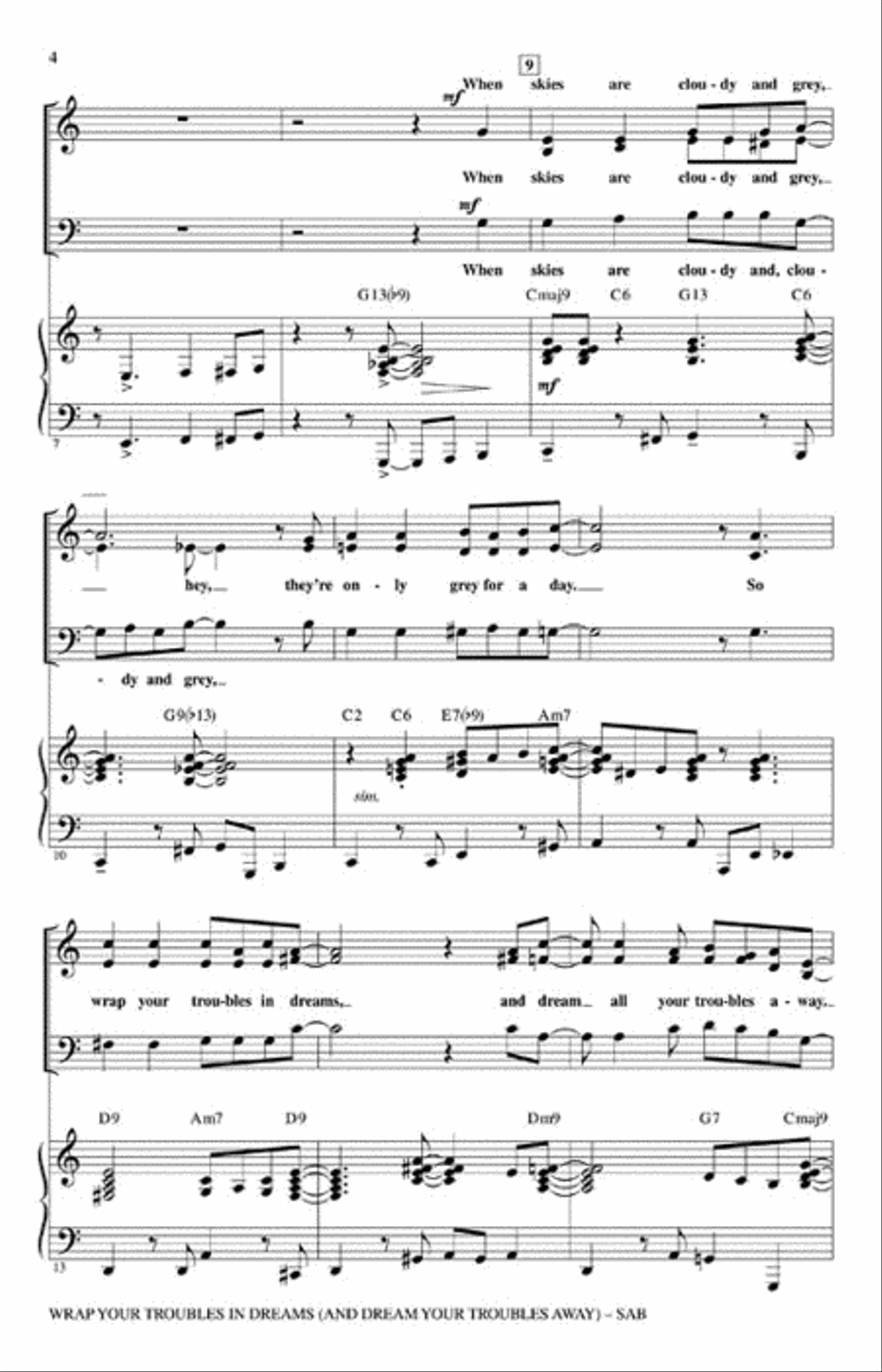 Wrap Your Troubles In Dreams (And Dream Your Troubles Away) 3-Part scores gallery preview page 3