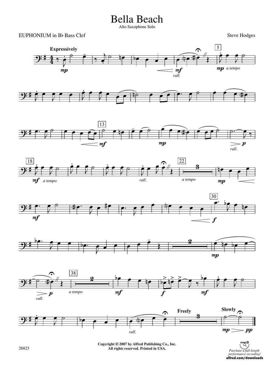 Bella Beach: (World Part) B-flat Baritone B.C.