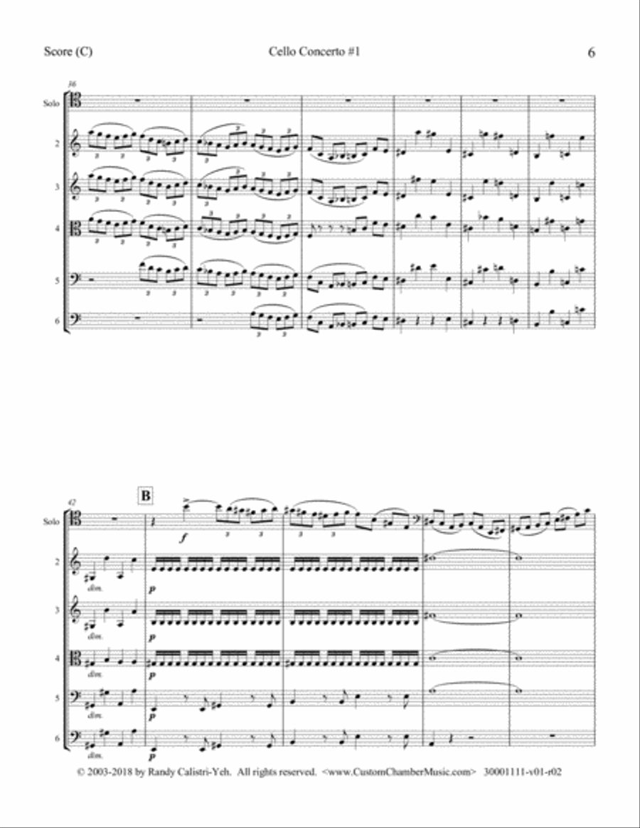 Saint-Saens Cello Concerto #1 in A minor, Op. 33 (with string orchestra) String Orchestra scores gallery preview page 6