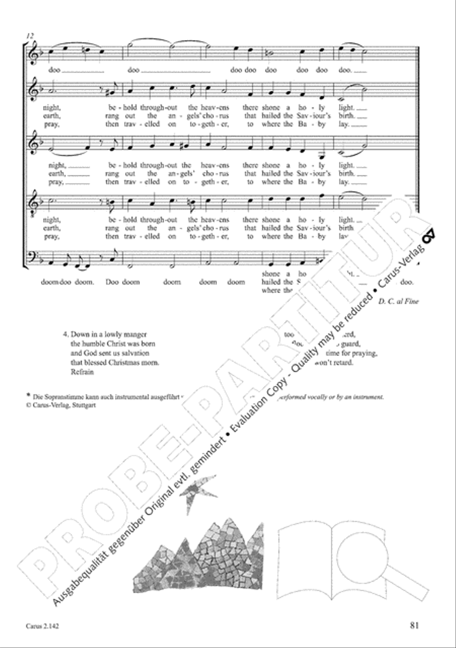 Christmas Carols of the World. Choral collection 4-Part scores gallery preview page 71