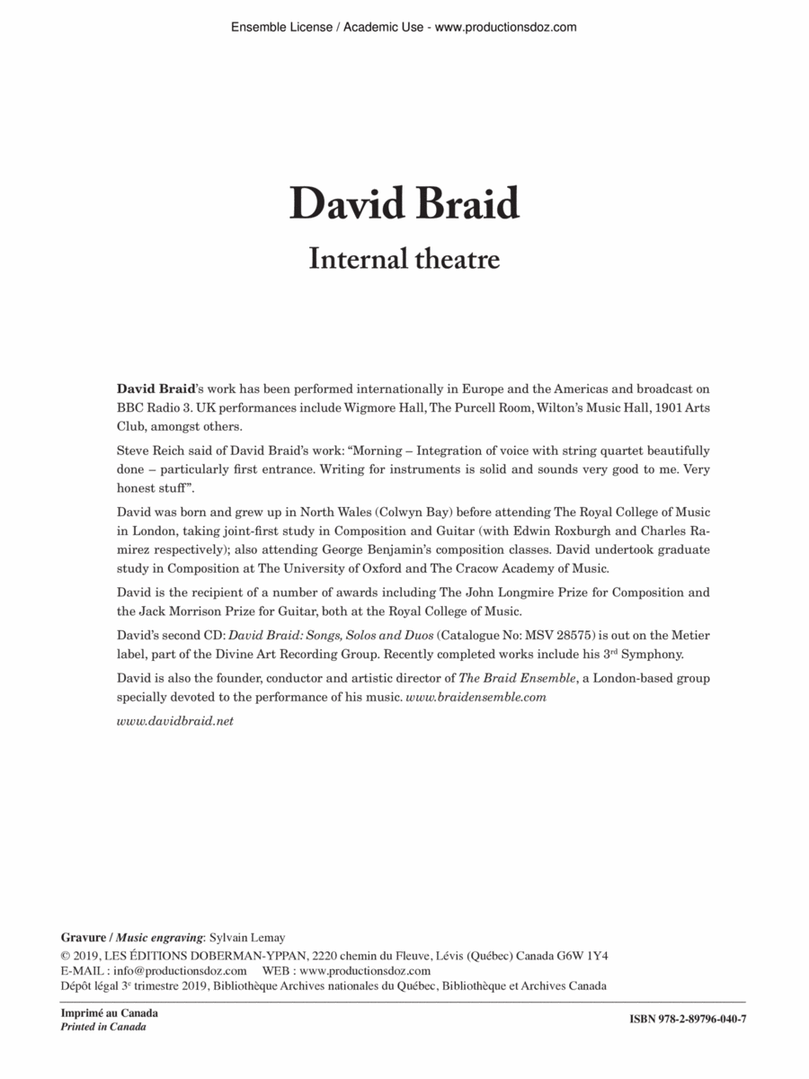 Internal Theater Classical Guitar scores gallery preview page 1