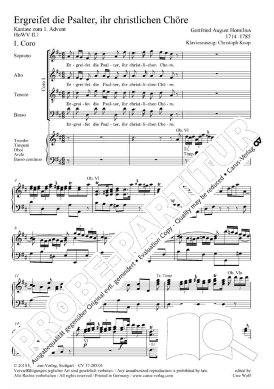 Ergreifet die Psalter, ihr christlichen Chore 4-Part scores gallery preview page 6