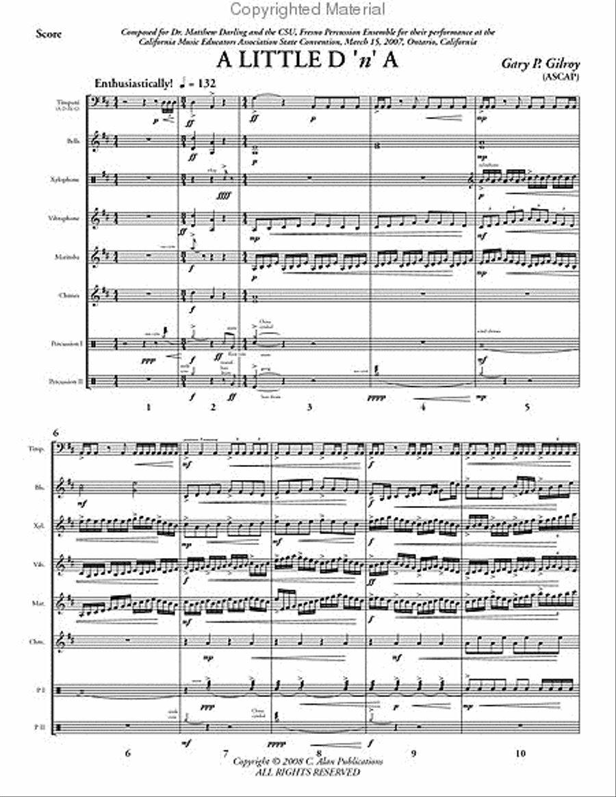 A Little D 'n' A Percussion Ensemble scores gallery preview page 2