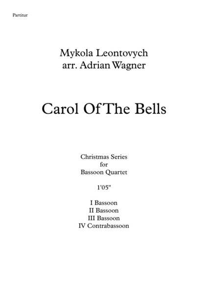 "Carol Of The Bells" Bassoon Quartet arr. Adrian Wagner image number null