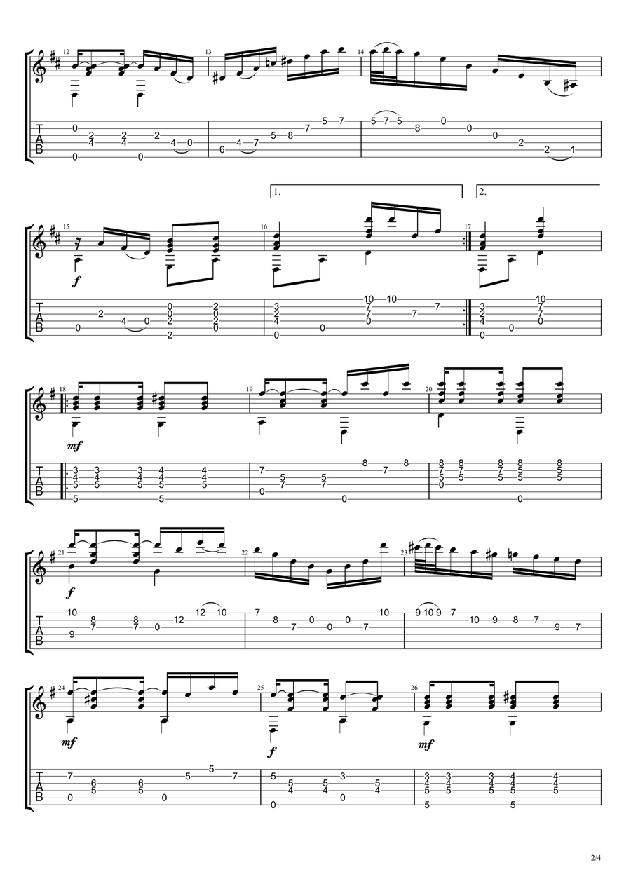 Sons De Carrilhoes (Choro-Maxixe) Guitar Tablature scores gallery preview page 2