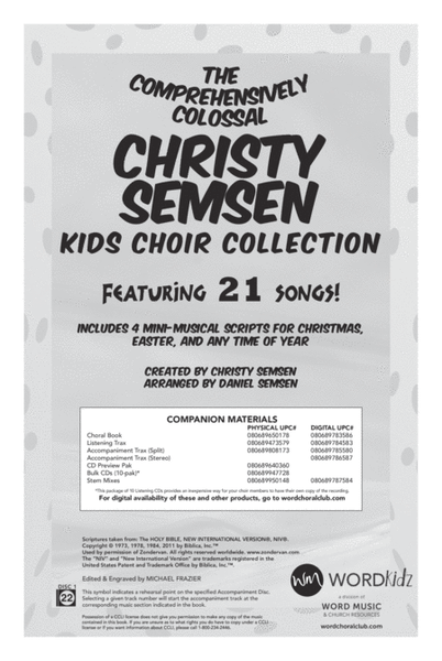 The Comprehensively Colossal Christy Semsen Kids Choir Collection - Choral Book