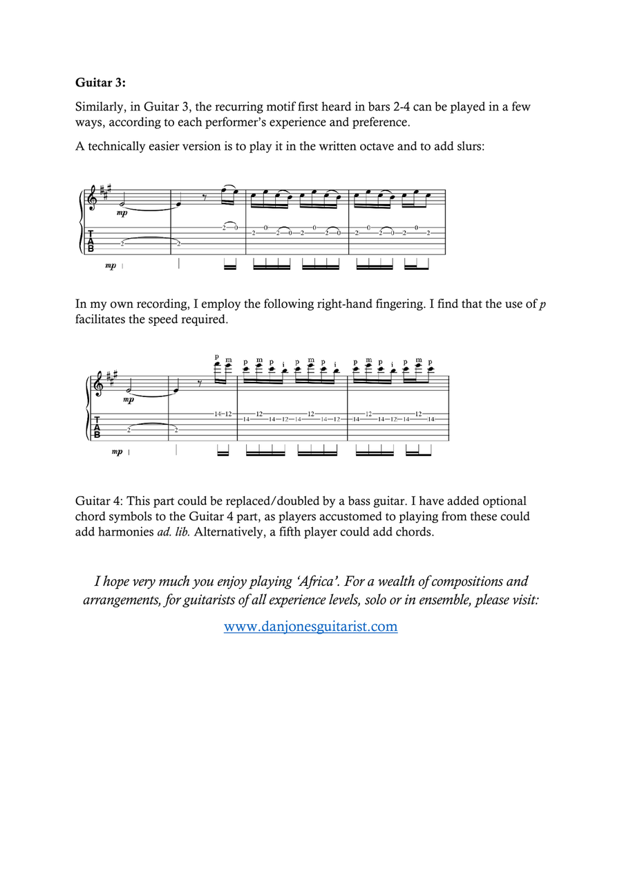 Africa Guitar Ensemble scores gallery preview page 2
