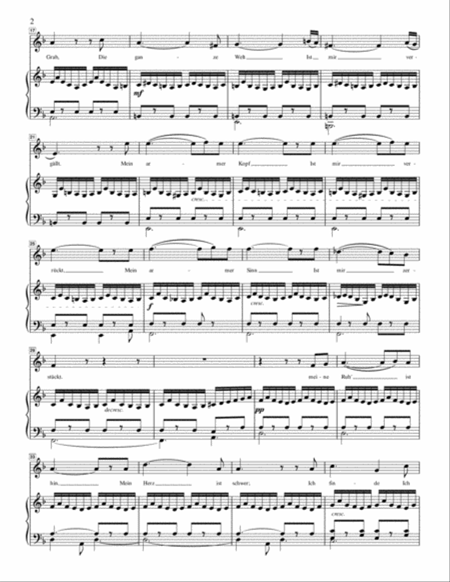 Schubert - Gretchen am Spinnrade - High Voice in D minor Schubert - Gretchen am Spinnrade - High Voice in D minor High Voice scores gallery preview page 2