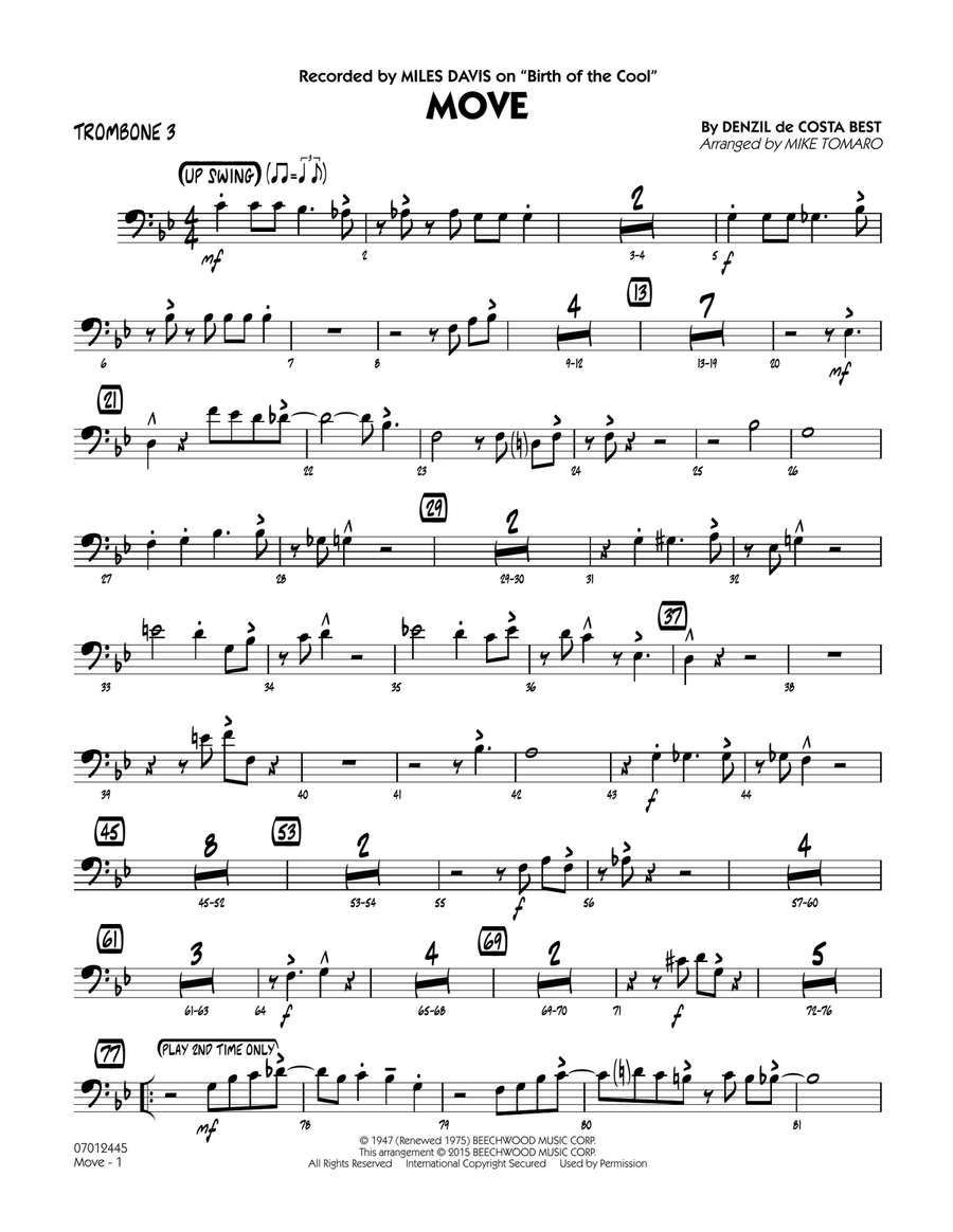 Move - Trombone 3 Move - Trombone 3 Jazz Ensemble scores gallery preview page 1