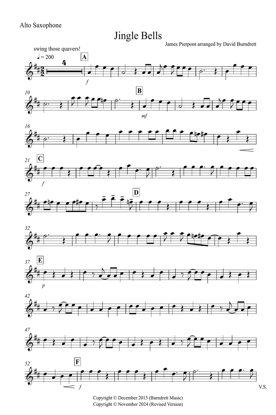 Jingle Bells (Jazzy Style!) for Alto Saxophone and Bassoon Duet Woodwind Duet scores gallery preview page 4