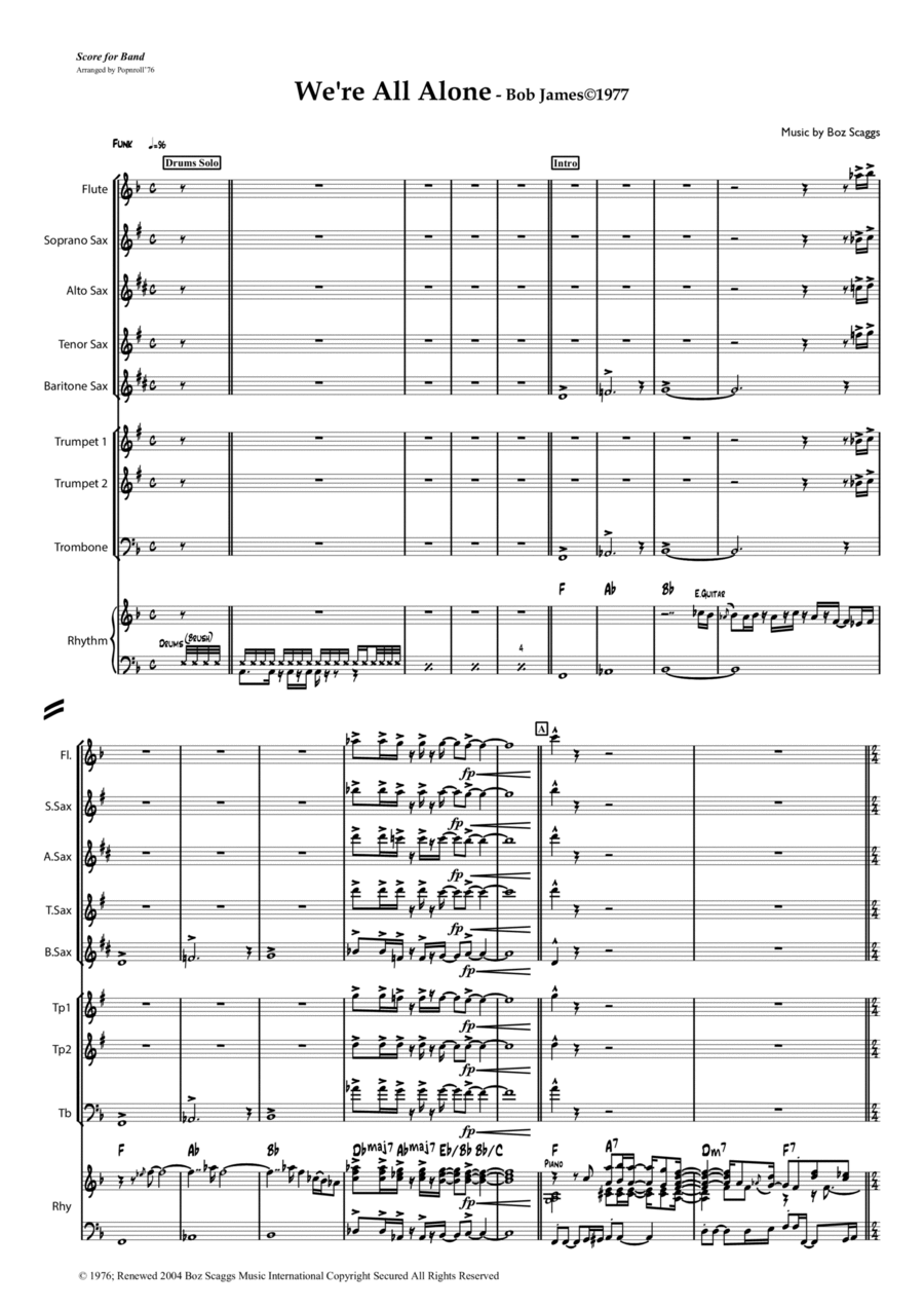 We're All Alone Concert Band scores gallery preview page 1