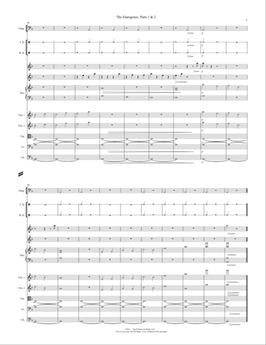 The Emergence, Parts 1 & 2 Chamber Orchestra scores gallery preview page 5