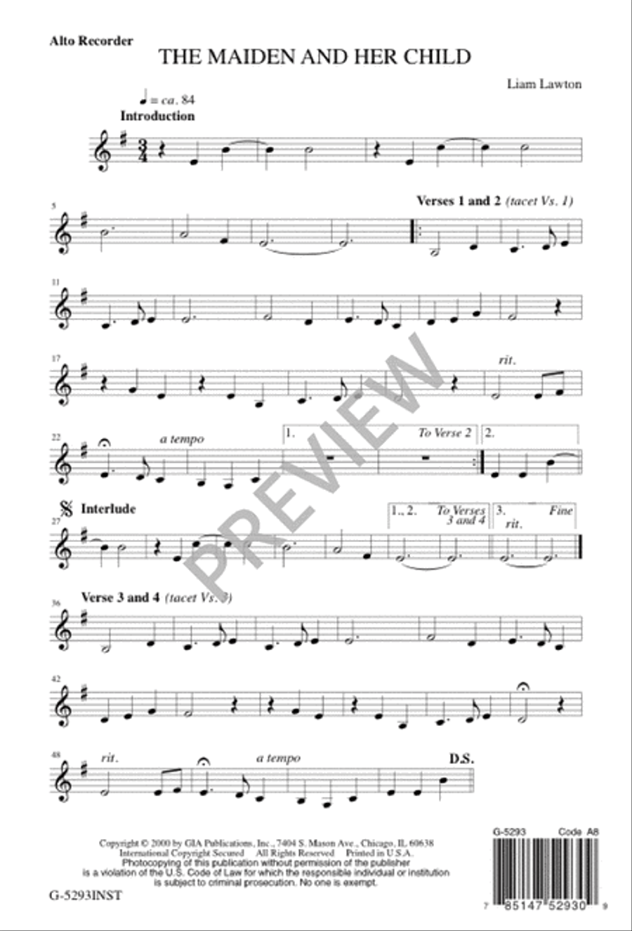 The Maiden and Her Child 4-Part scores gallery preview page 7