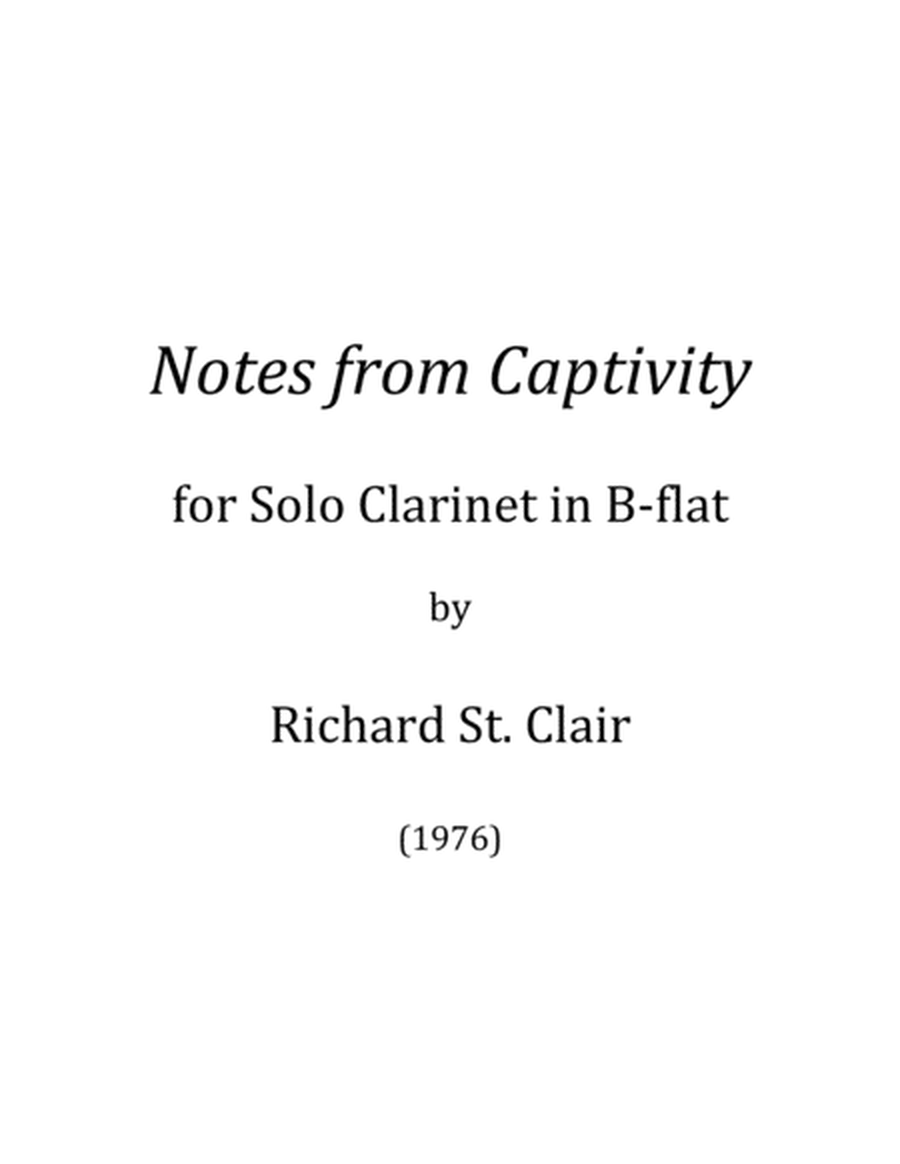 Notes from Captivity for Solo Clarinet (1976) image number null