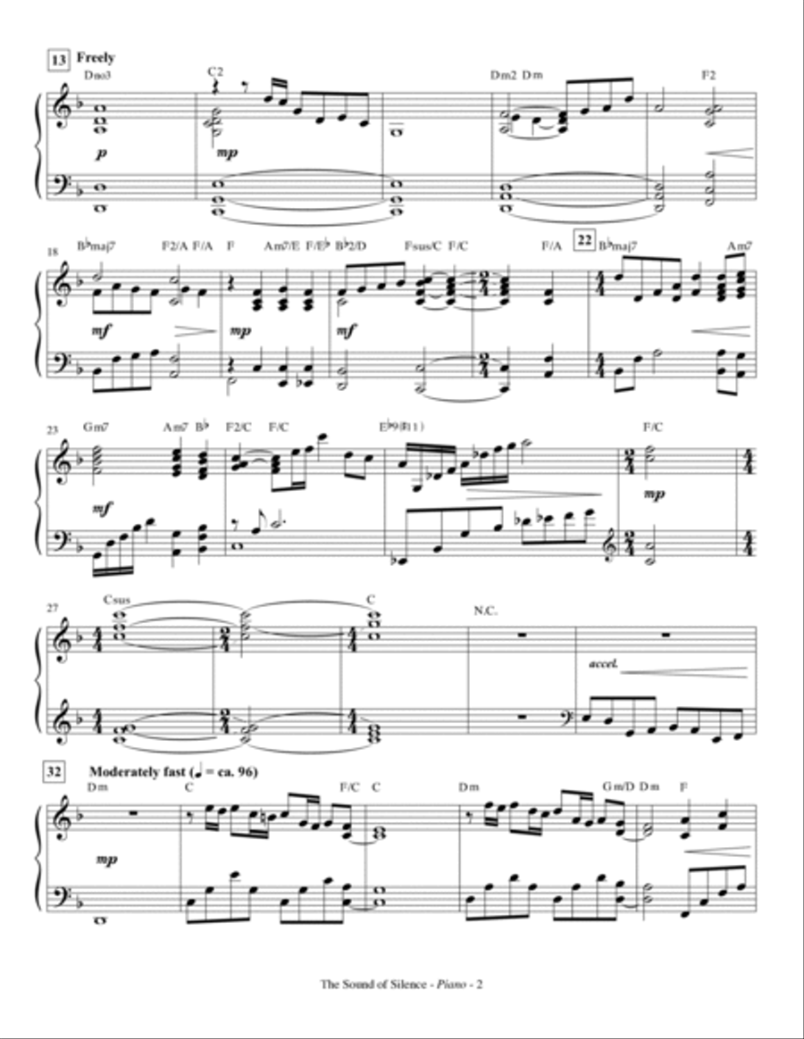The Sound Of Silence (arr. Mark Hayes) - Piano Choir scores gallery preview page 2