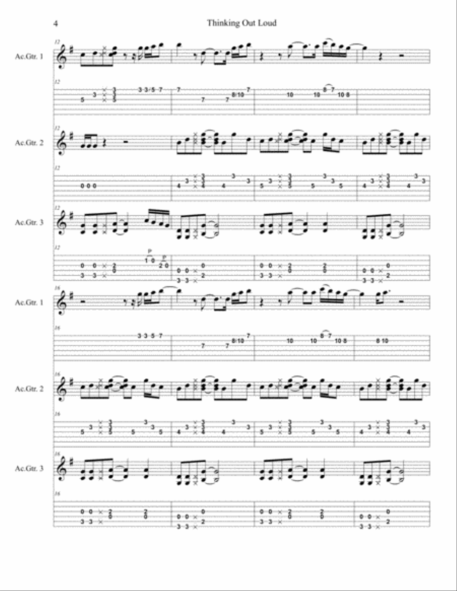 Thinking Out Loud Thinking Out Loud Electric Guitar scores gallery preview page 4