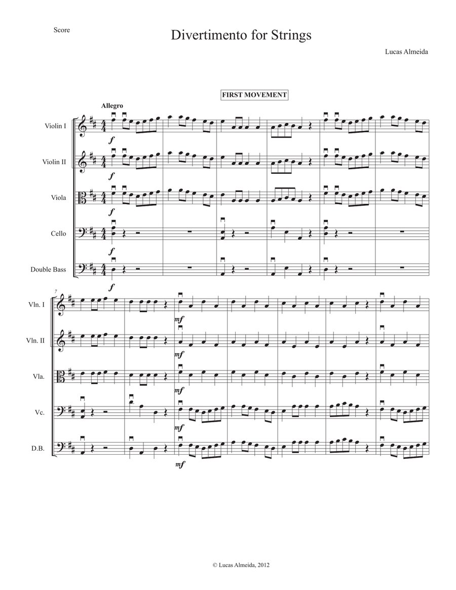 Divertimento for Strings String Orchestra scores gallery preview page 3