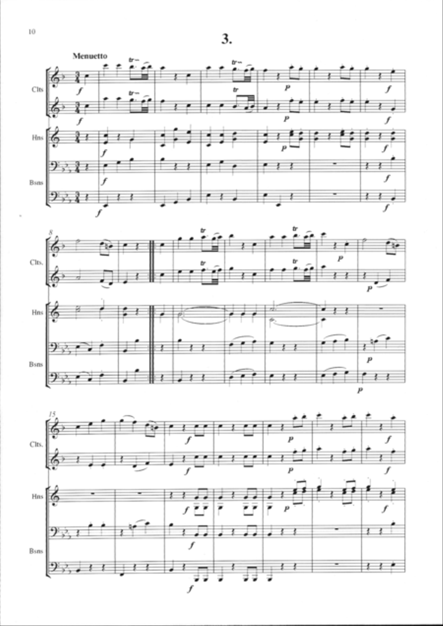 Mozart - Divertimento No. 8 K2i3 Bassoon scores gallery preview page 4